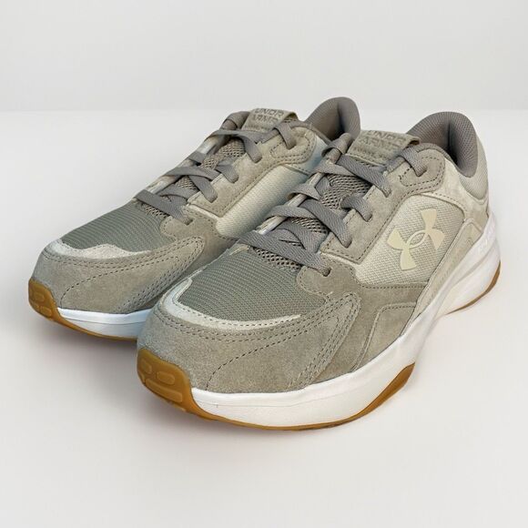 Under Armour Mens 9.5 Charged Edge Suede Beige Athletic Running Shoes Comfort main image 5